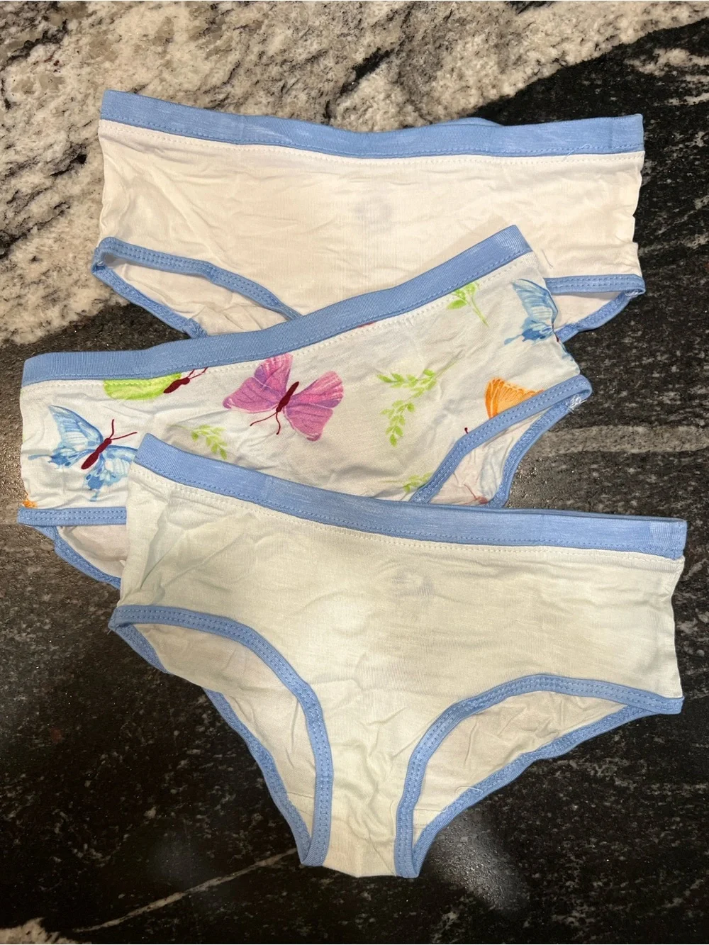 Zipn Bear Bamboo Girls Underwear 3-Pack Size 7/8 Buttery Soft Stretch Briefs